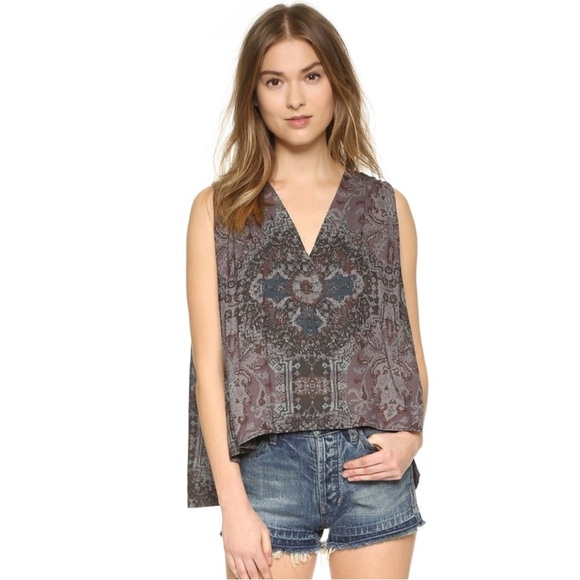 Free People Darcy swing printed Top blouse fairy whimsical whimsigoth grunge XS - Picture 13 of 13